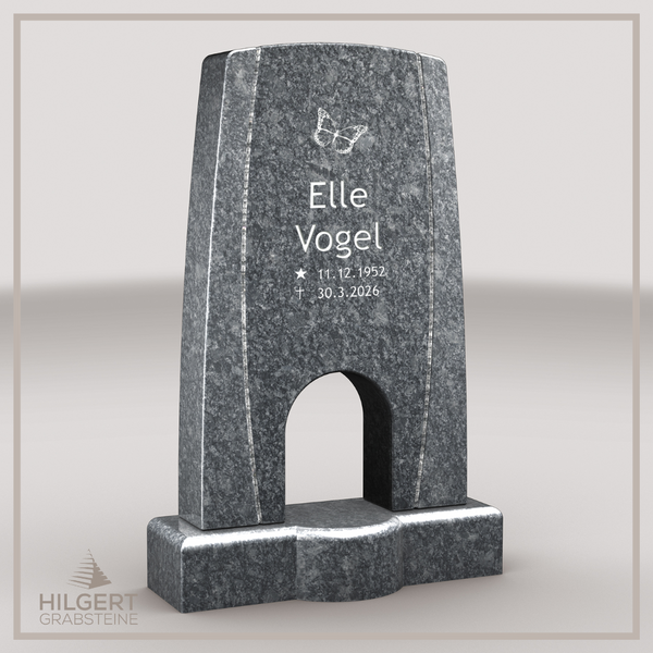 HO-LI-C093 | Hilgert Grabsteine | Stehender Grabstein aus Granit | auch als Urnengrabstein