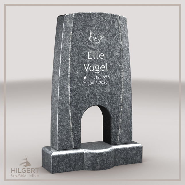 HO-LI-C093 | Hilgert Grabsteine | Stehender Grabstein aus Granit | auch als Urnengrabstein