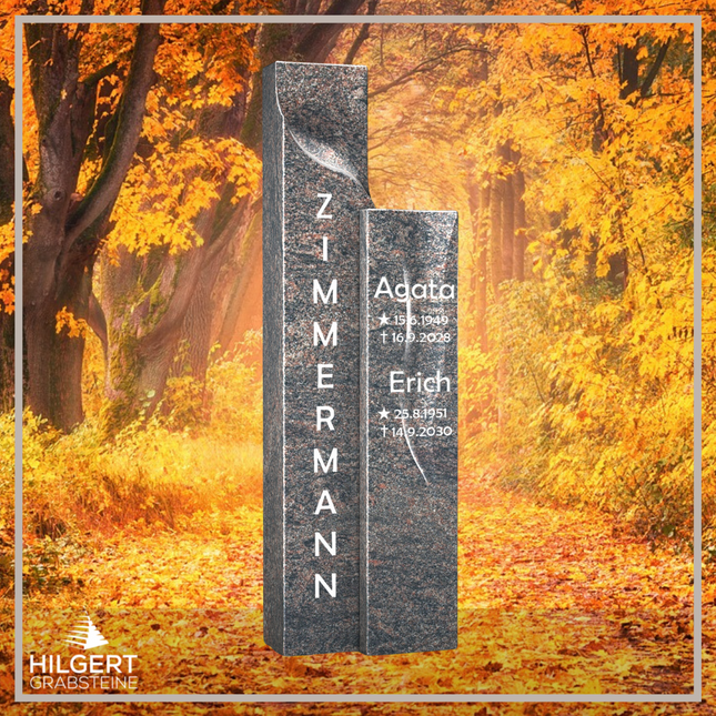 HO-LI-C043 | Hilgert Grabsteine | Stehender Grabstein aus Granit | auch als Urnengrabstein