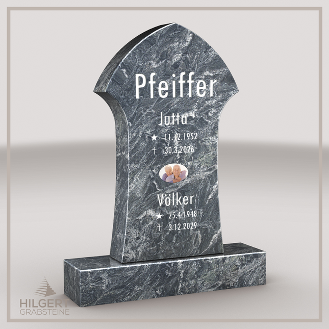 HO-LI-A019 | Hilgert Grabsteine | Stehender Grabstein aus Granit | auch als Urnengrabstein