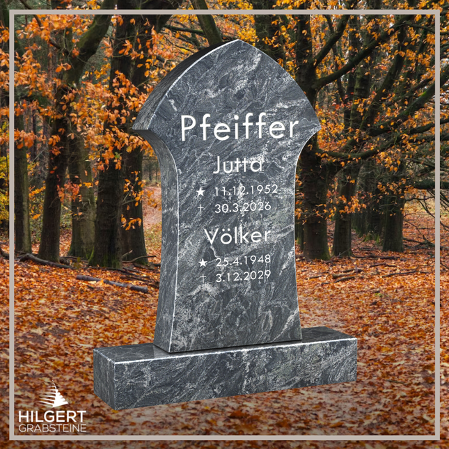 HO-LI-A019 | Hilgert Grabsteine | Stehender Grabstein aus Granit | auch als Urnengrabstein