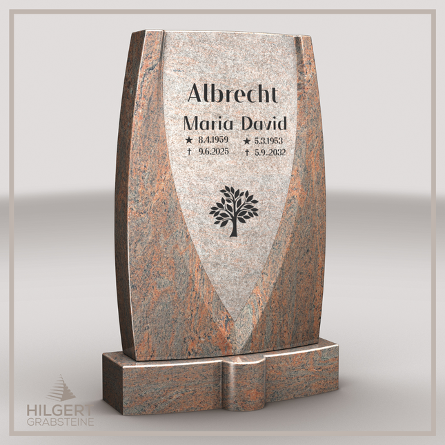 HO-LI-C098 | Hilgert Grabsteine | Stehender Grabstein aus Granit | auch als Urnengrabstein