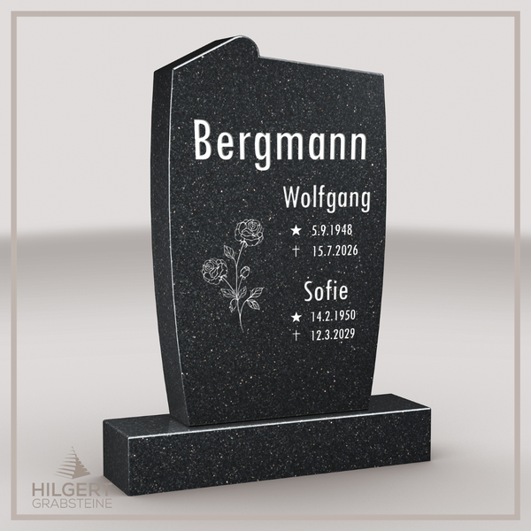 HO-LI-A020 | Hilgert Grabsteine | Stehender Grabstein aus Granit | auch als Urnengrabstein
