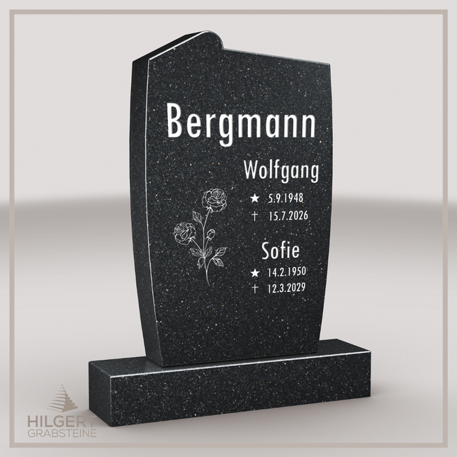 HO-LI-A020 | Hilgert Grabsteine | Stehender Grabstein aus Granit | auch als Urnengrabstein