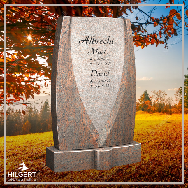 HO-LI-C098 | Hilgert Grabsteine | Stehender Grabstein aus Granit | auch als Urnengrabstein