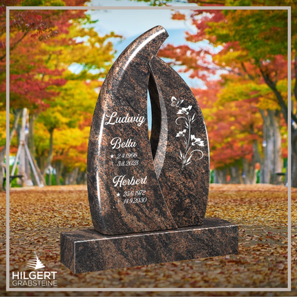HO-LI-D194 | Hilgert Grabsteine | Stehender Grabstein aus Granit | auch als Urnengrabstein