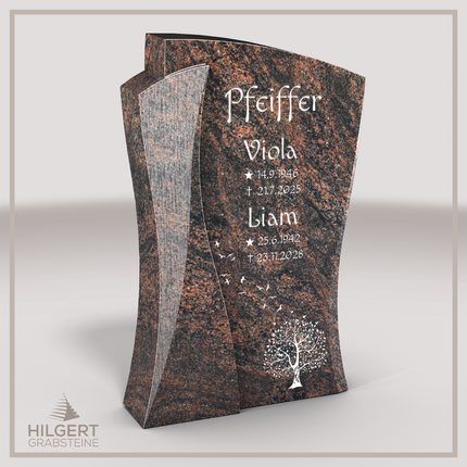HO-LI-D212 | Hilgert Grabsteine | Stehender Grabstein aus Granit | auch als Urnengrabstein