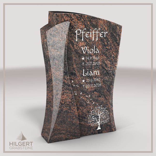 HO-LI-D212 | Hilgert Grabsteine | Stehender Grabstein aus Granit | auch als Urnengrabstein