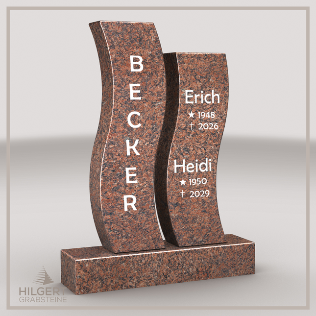HO-LI-A025 | Hilgert Grabsteine | Stehender Grabstein aus Granit | auch als Urnengrabstein