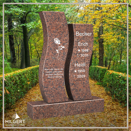 HO-LI-A025 | Hilgert Grabsteine | Stehender Grabstein aus Granit | auch als Urnengrabstein