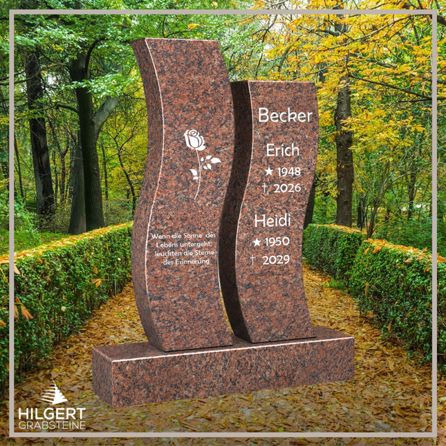 HO-LI-A025 | Hilgert Grabsteine | Stehender Grabstein aus Granit | auch als Urnengrabstein