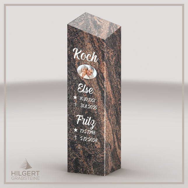 HO-LI-A028 | Hilgert Grabsteine | Stehender Grabstein aus Granit | auch als Urnengrabstein
