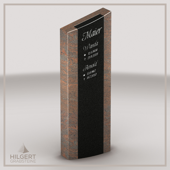 HO-LI-C110 | Hilgert Grabsteine | Stehender Grabstein aus Granit | auch als Urnengrabstein