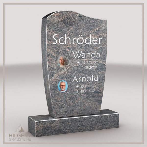 HO-LI-A002 | Hilgert Grabsteine | Stehender Grabstein aus Granit | auch als Urnengrabstein