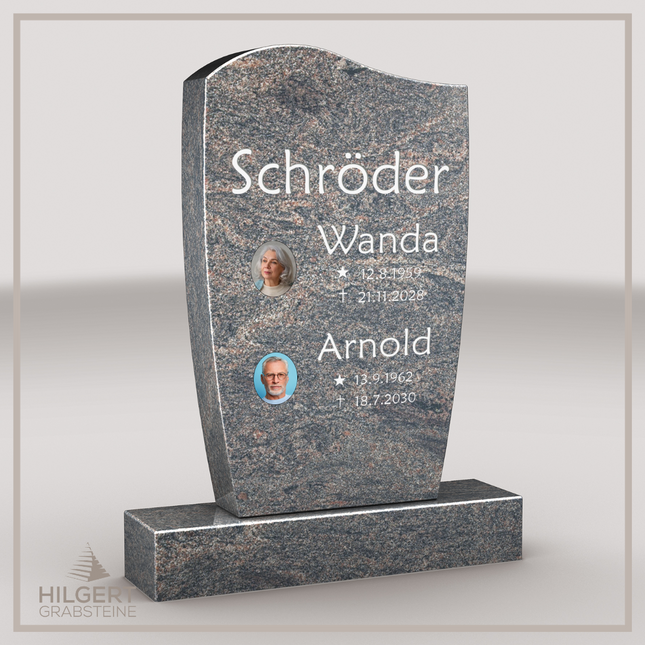 HO-LI-A002 | Hilgert Grabsteine | Stehender Grabstein aus Granit | auch als Urnengrabstein