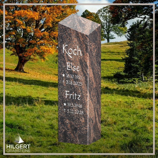 HO-LI-A028 | Hilgert Grabsteine | Stehender Grabstein aus Granit | auch als Urnengrabstein