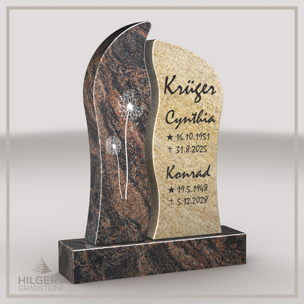 HO-LI-A030 | Hilgert Grabsteine | Stehender Grabstein aus Granit | auch als Urnengrabstein