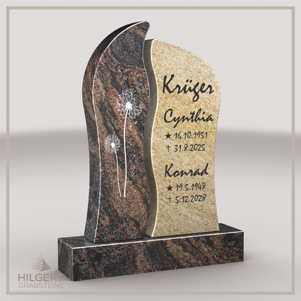 HO-LI-A030 | Hilgert Grabsteine | Stehender Grabstein aus Granit | auch als Urnengrabstein