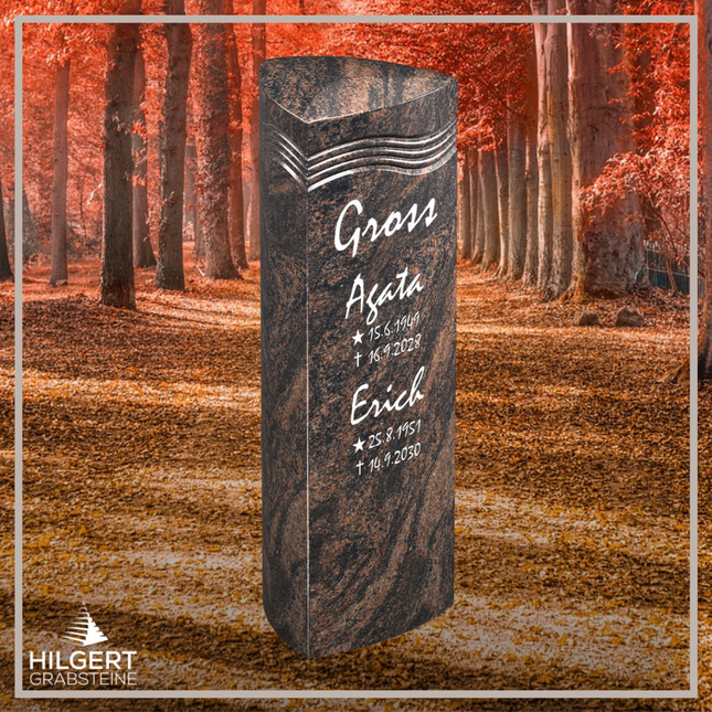 HO-LI-E036 | Hilgert Grabsteine | Stehender Grabstein aus Granit | auch als Urnengrabstein