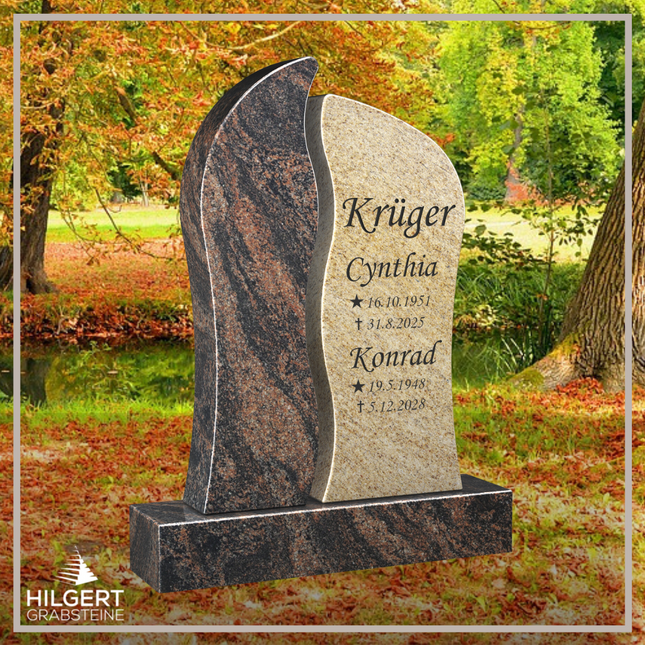 HO-LI-A030 | Hilgert Grabsteine | Stehender Grabstein aus Granit | auch als Urnengrabstein