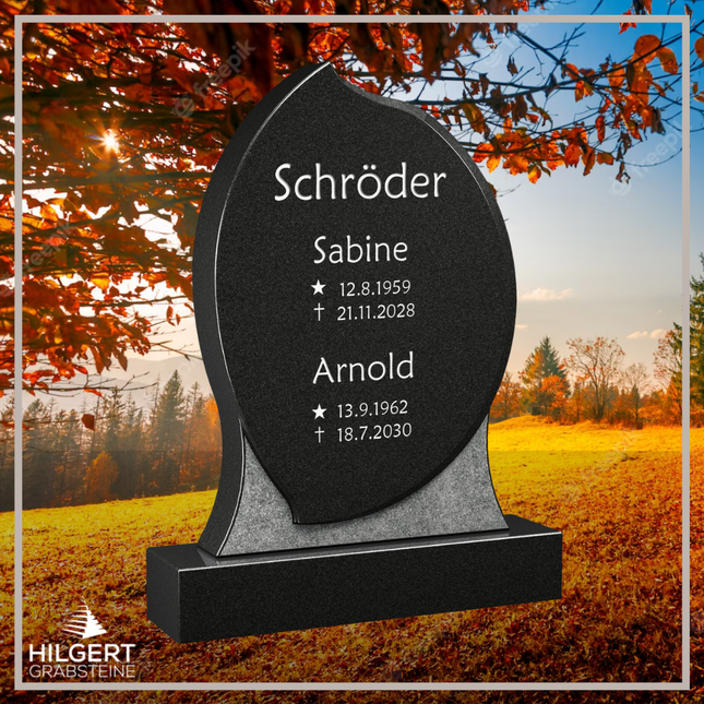 HO-LI-C044 | Hilgert Grabsteine | Stehender Grabstein aus Granit | auch als Urnengrabstein