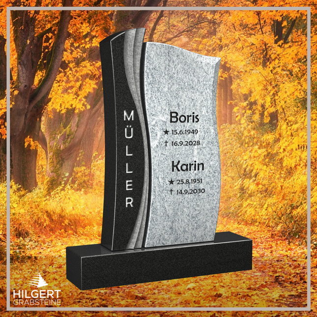 HO-LI-C116 | Hilgert Grabsteine | Stehender Grabstein aus Granit | auch als Urnengrabstein