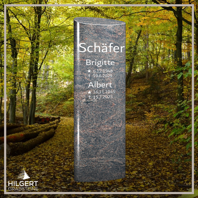 HO-LI-E038 | Hilgert Grabsteine | Stehender Grabstein aus Granit | auch als Urnengrabstein