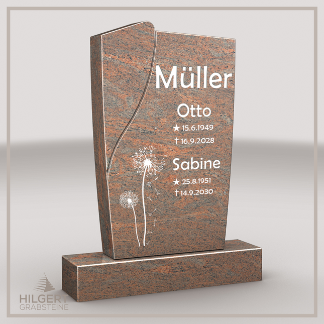 HO-LI-A035 | Hilgert Grabsteine | Stehender Grabstein aus Granit | auch als Urnengrabstein