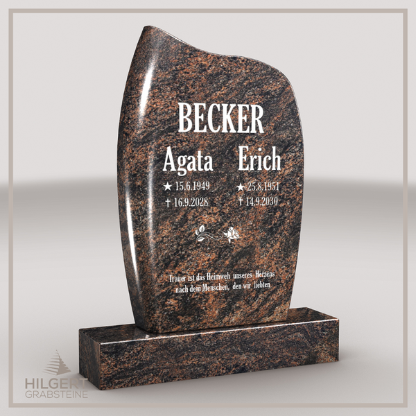 HO-LI-C127 | Hilgert Grabsteine | Stehender Grabstein aus Granit | auch als Urnengrabstein