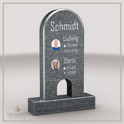 HO-LI-A040 | Hilgert Grabsteine | Stehender Grabstein aus Granit | auch als Urnengrabstein