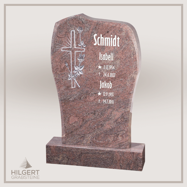 HO-GR-002281 | Hilgert Grabsteine | Stehender Grabstein aus Naturstein