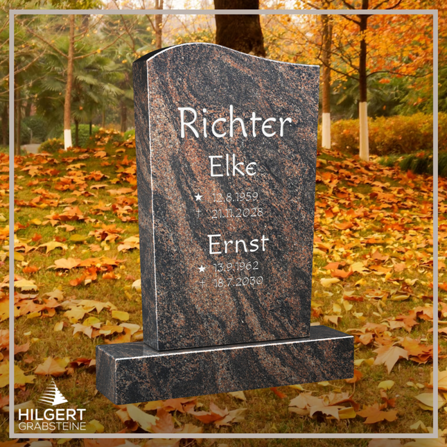 HO-LI-A001 | Hilgert Grabsteine | Stehender Grabstein aus Granit | auch als Urnengrabstein