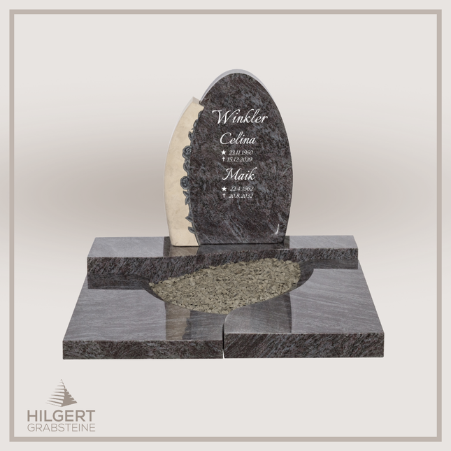 UR-DA-UR169-17 | Hilgert Grabsteine | Urnengrabstein aus Granit