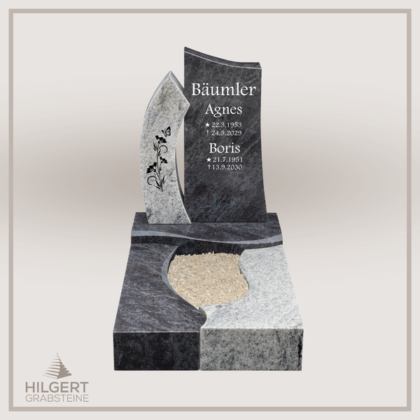 UR-DA-UR186-17 | Hilgert Grabsteine | Urnengrabstein aus Granit