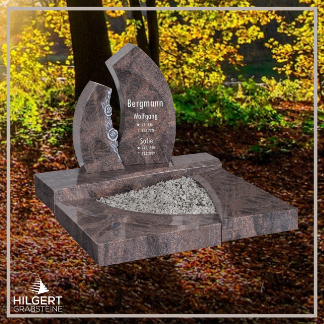UR-DA-UR199 | Hilgert Grabsteine | Urnengrabstein aus Granit