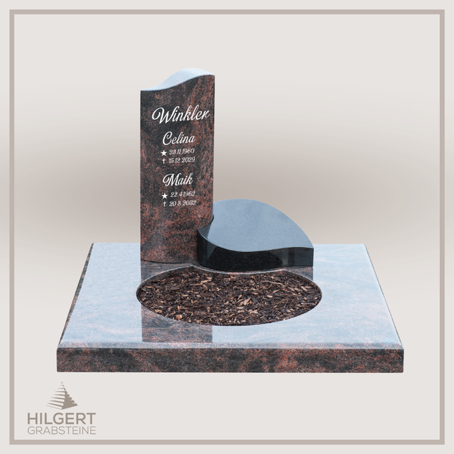 UR-DA-UR91-13 | Hilgert Grabsteine | Urnengrabstein aus Granit