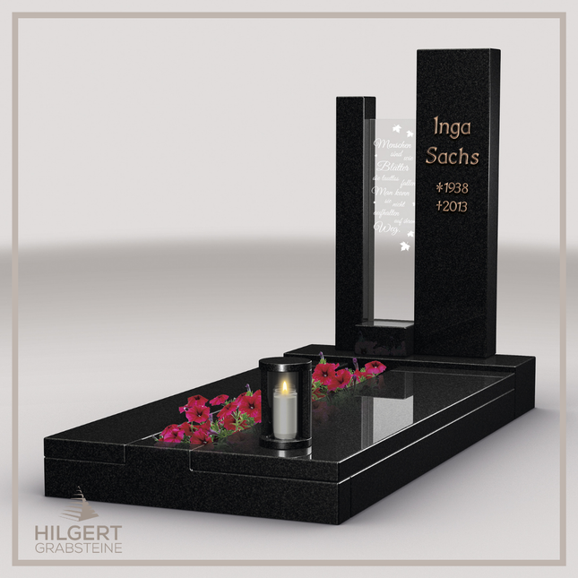 UR-LI-A046 | Hilgert Grabsteine | Stehender Grabstein aus Granit | auch als Urnengrabstein