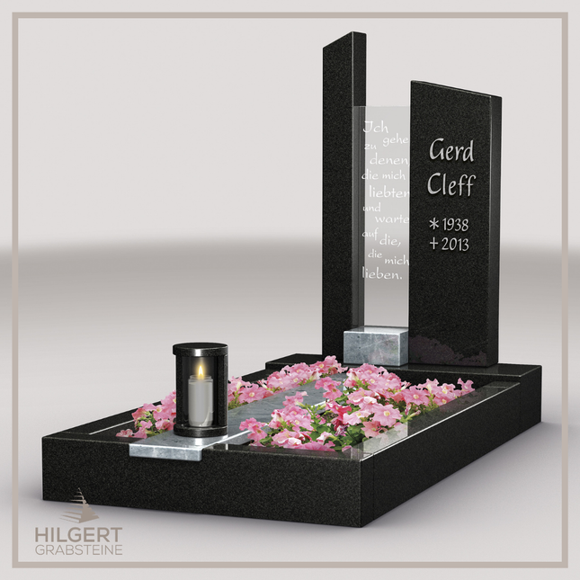 UR-LI-A047 | Hilgert Grabsteine | Stehender Grabstein aus Granit | auch als Urnengrabstein
