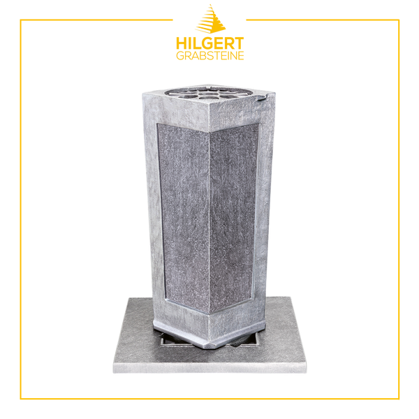 VA-ST-53145-alu-geb | Grabvase | Hilgert Grabsteine