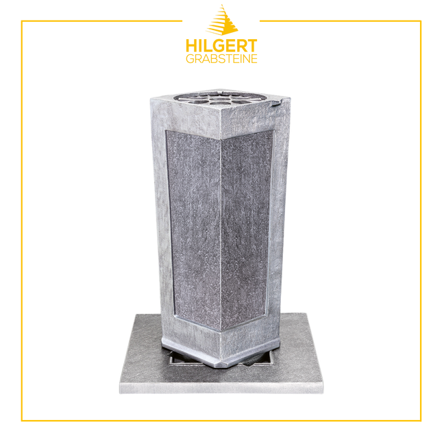 VA-ST-53145-alu-geb | Grabvase | Hilgert Grabsteine