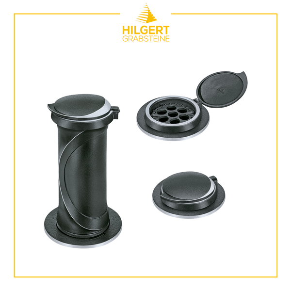 VA-ST-53341-alu-dg | Grabvase | Hilgert Grabsteine