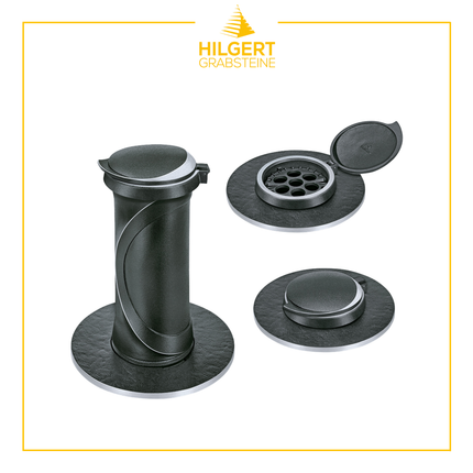 VA-ST-53343-alu-dg | Grabvase | Hilgert Grabsteine
