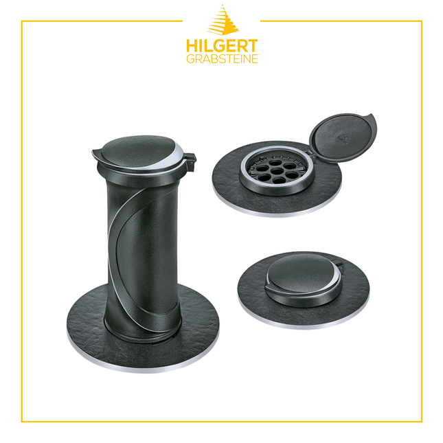 VA-ST-53343-alu-dg | Grabvase | Hilgert Grabsteine